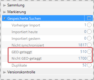 GEO Daten im Eigenschaften Panel