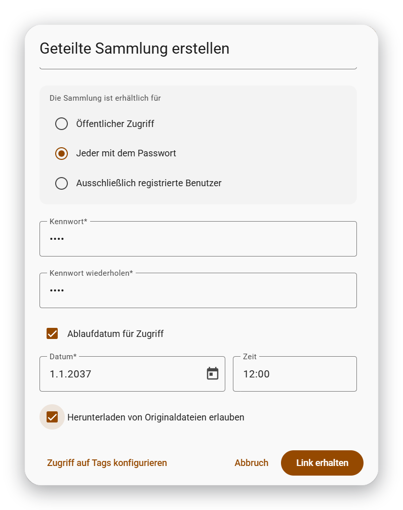 Geschützte Links für externe Partner