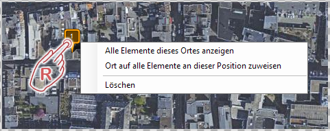 Positionsmarker auf Kartenansicht